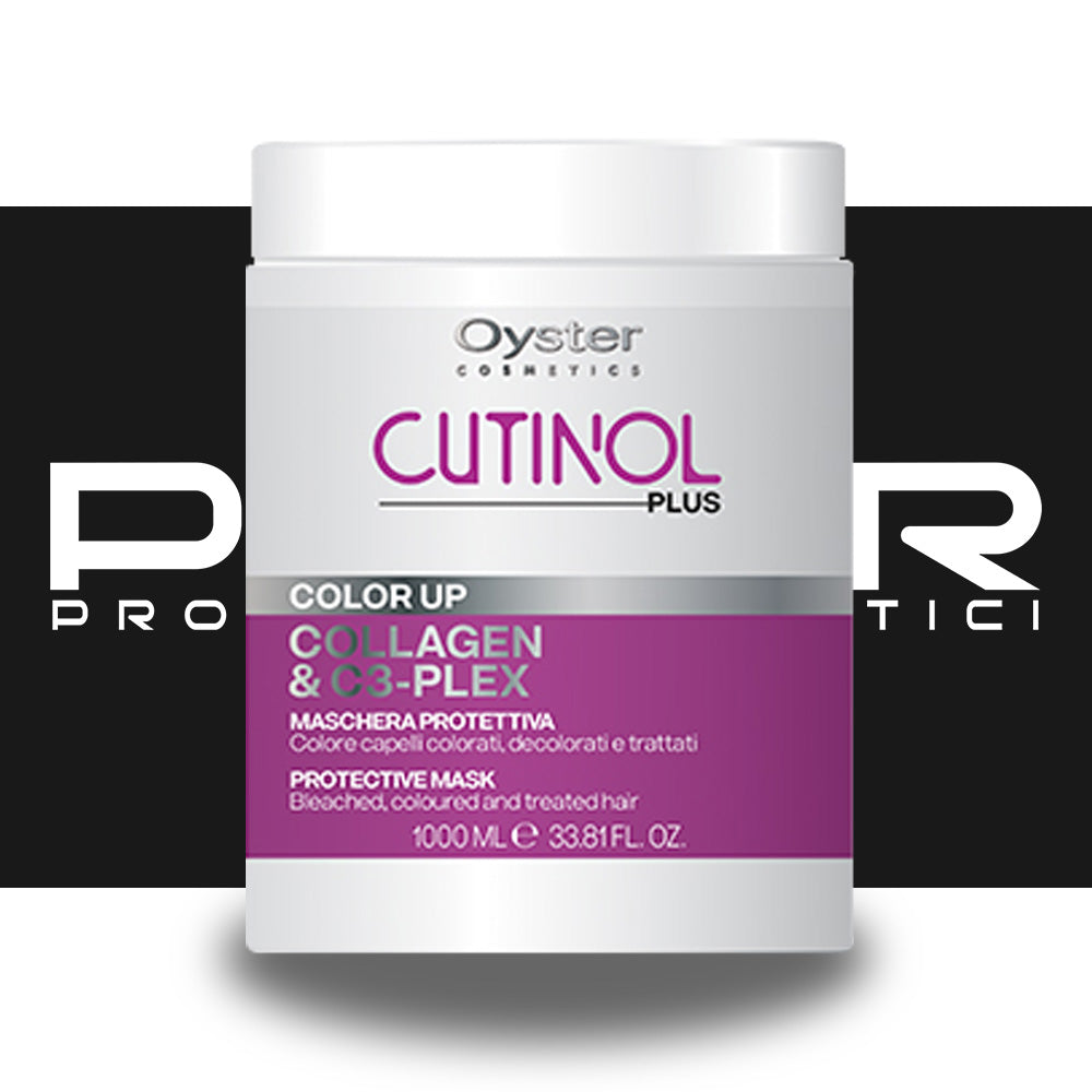 Maschera Cutinol Plus al Collagene per Capelli Colorati, Decolorati e Trattati Color Up Oyster Cosmetics - 1000ml