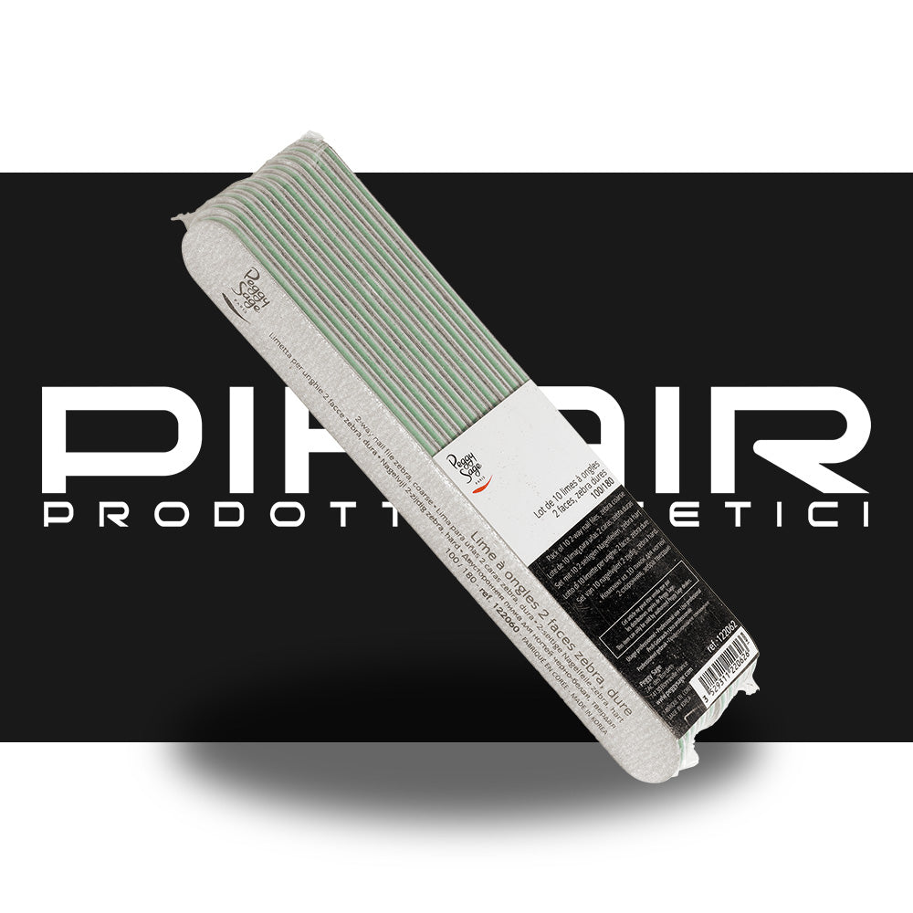 Lime dritte per unghie Zebra 2 lati lavabili 100/180 Peggy Sage - 10 pezzi