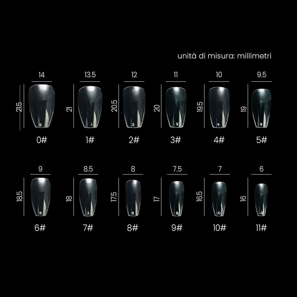 Nail Gel Tips Estrosa 12 Misure 240pz - Ballerina Corta 7656