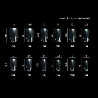 Nail Gel Tips Estrosa 12 Misure 240pz - Ballerina Corta 7656