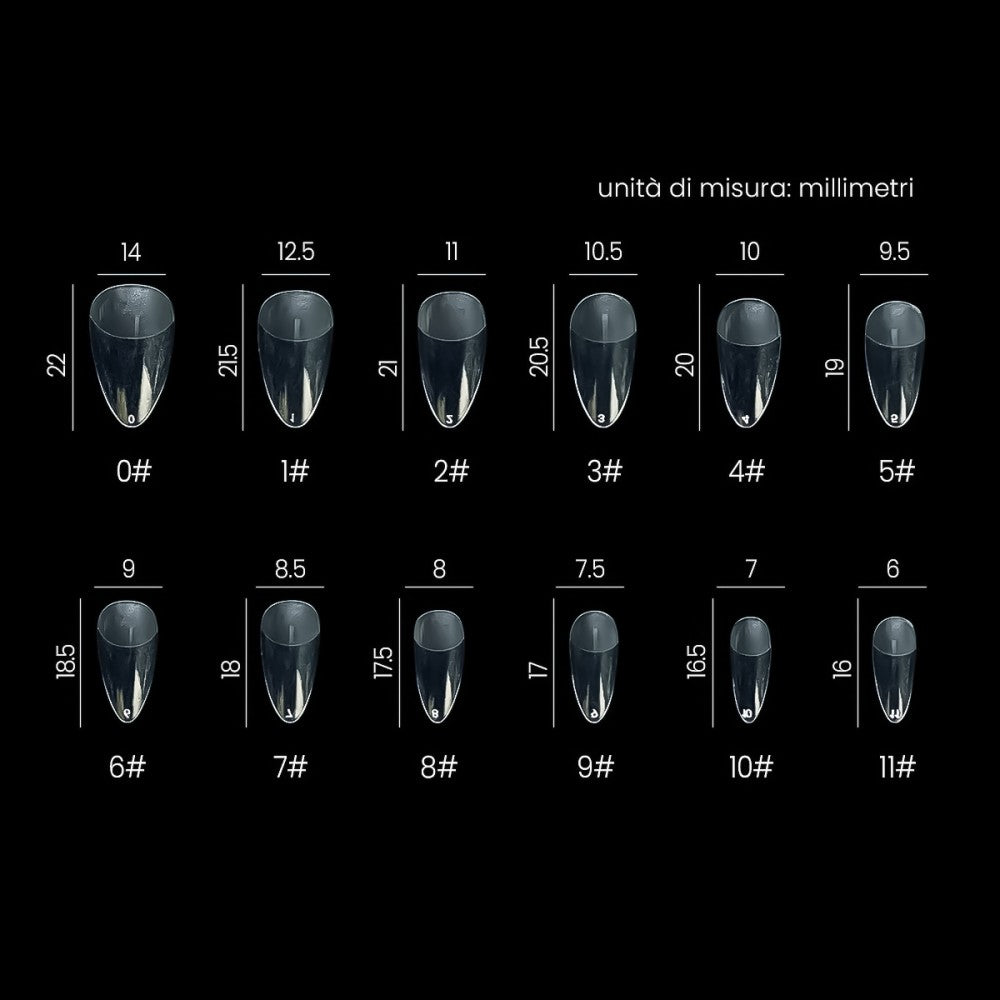 Nail Gel Tips Estrosa 12 Misure 240pz - Mandorla Corta 7657