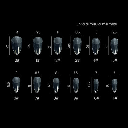 Nail Gel Tips Estrosa 12 Misure 240pz - Mandorla Corta 7657