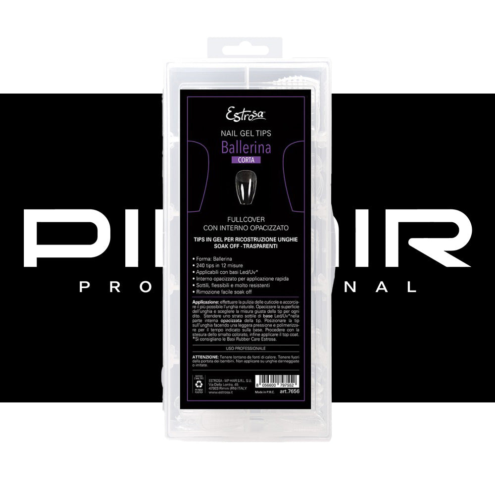 Nail Gel Tips Estrosa 12 Misure 240pz - Ballerina Corta 7656
