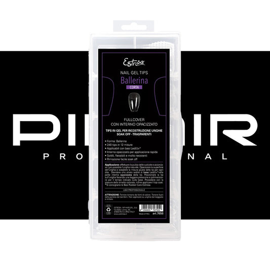 Nail Gel Tips Estrosa 12 Misure 240pz - Ballerina Corta 7656