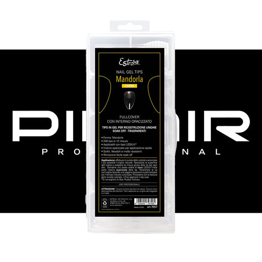 Nail Gel Tips Estrosa 12 Misure 240pz - Mandorla Corta 7657