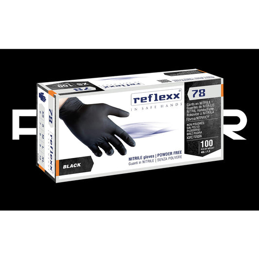 Guanti in Nitrile Neri senza polvere Reflexx N78 - 100pcs
