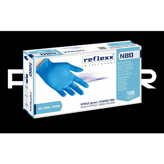 Guanti in Nitrile Blu senza polvere Reflexx N80 3.2gr - 100pcs