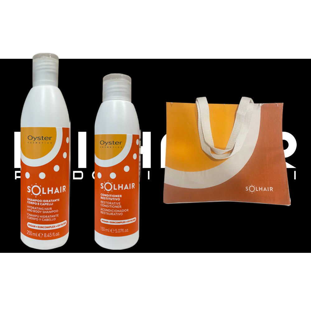 Shampoo + Maschera Solhair con Filtro UV Oyster Cosmetics e Borsa Mare in Omaggio